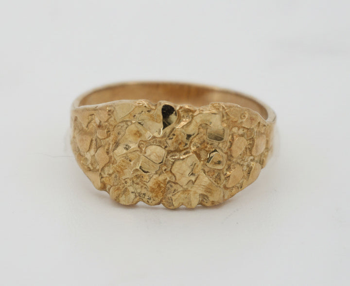 10K SQUARE NUGGET RING