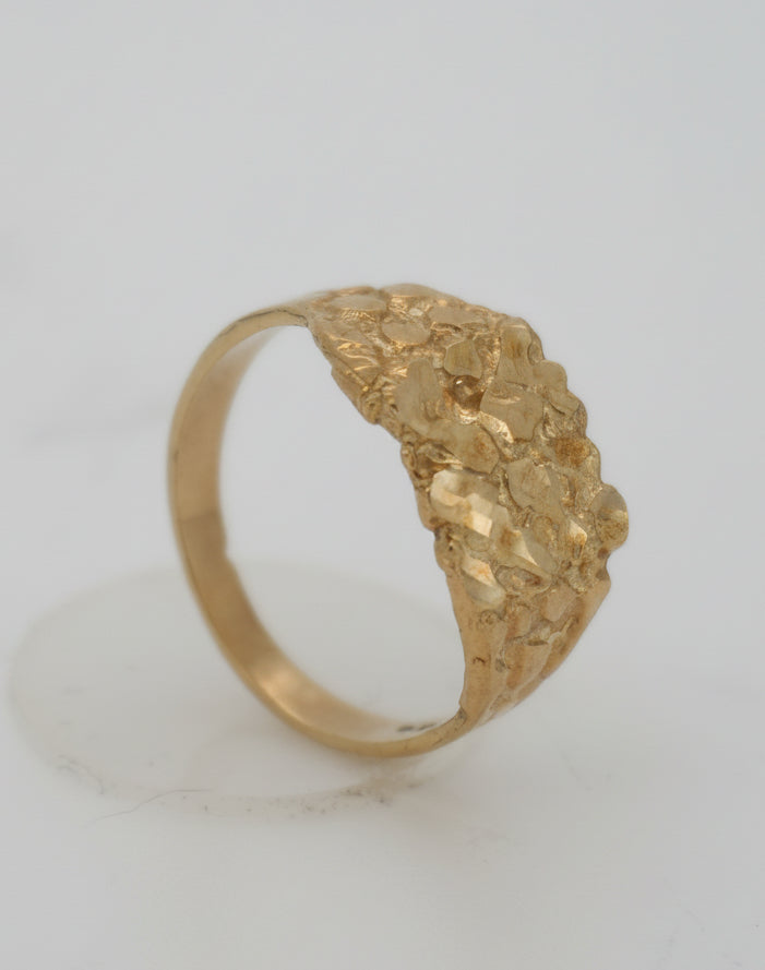 10K SQUARE NUGGET RING