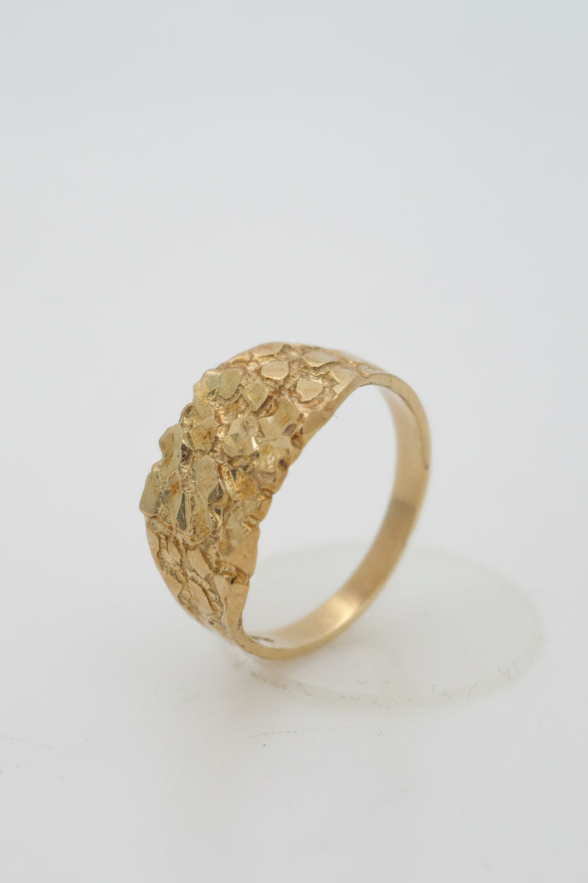 10K SQUARE NUGGET RING