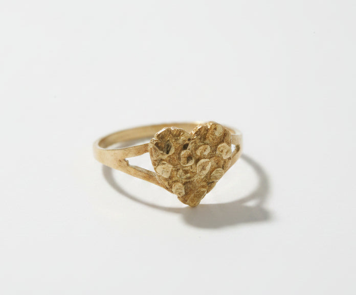 10K HEART NUGGET RING