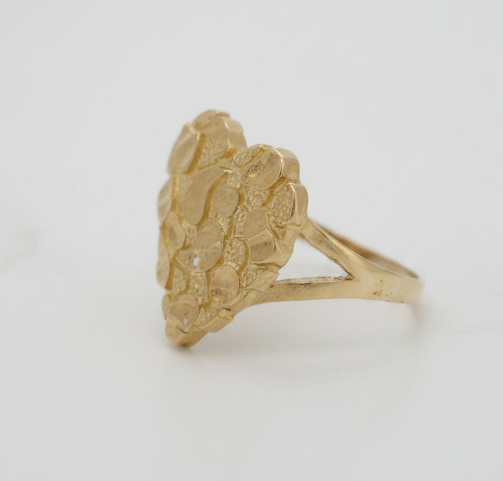 10K HEART NUGGET RING