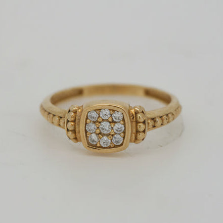 10K  SQUARE CZ WOMENS RING