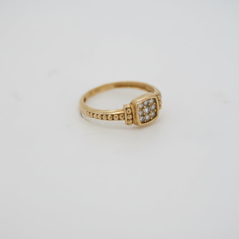 10K  SQUARE CZ WOMENS RING