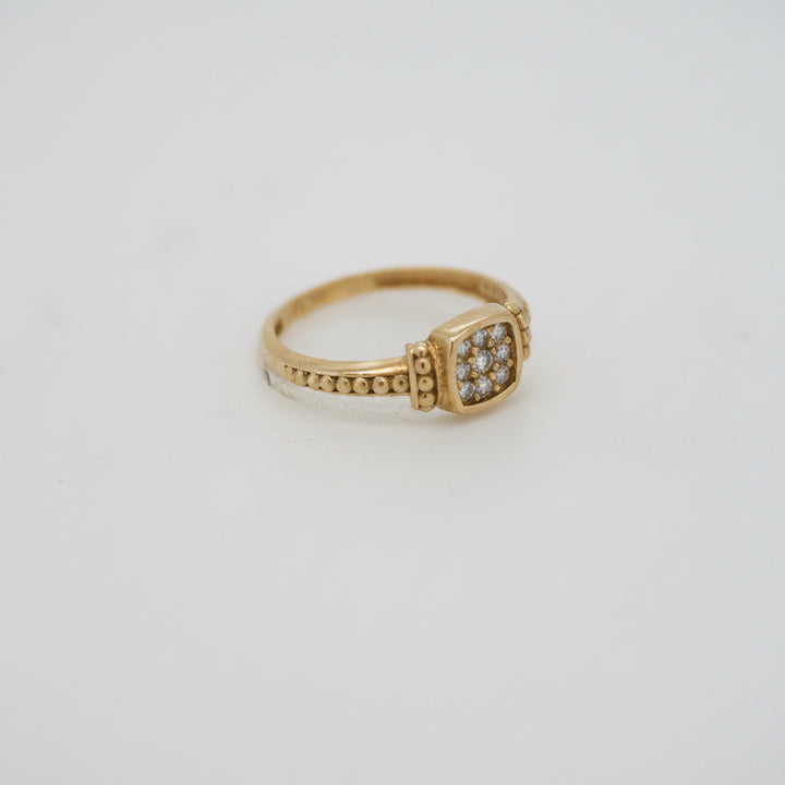 10K  SQUARE CZ WOMENS RING
