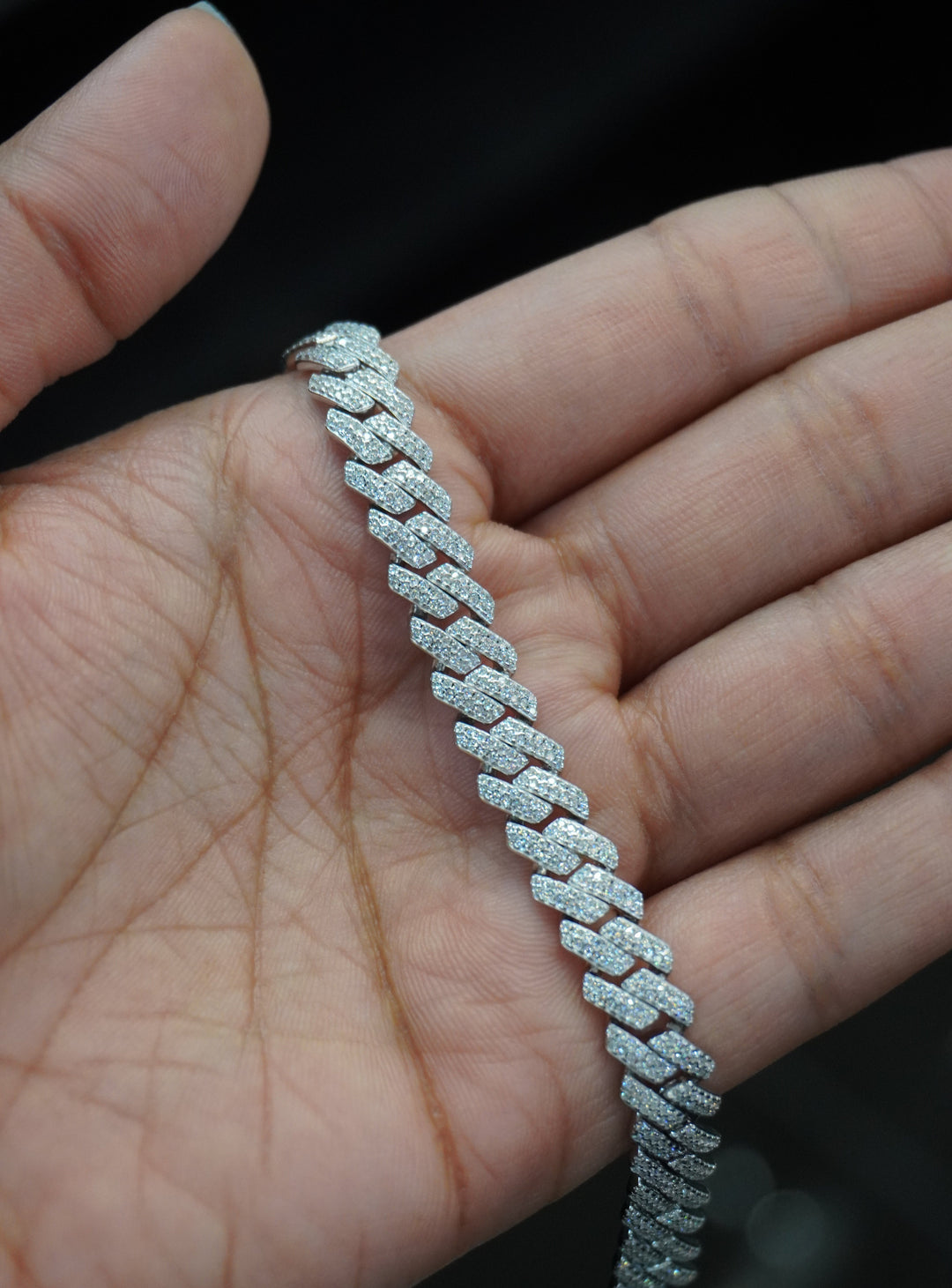 925 SILVER MOISSANITE BRACELET 7 INCHES 8MM