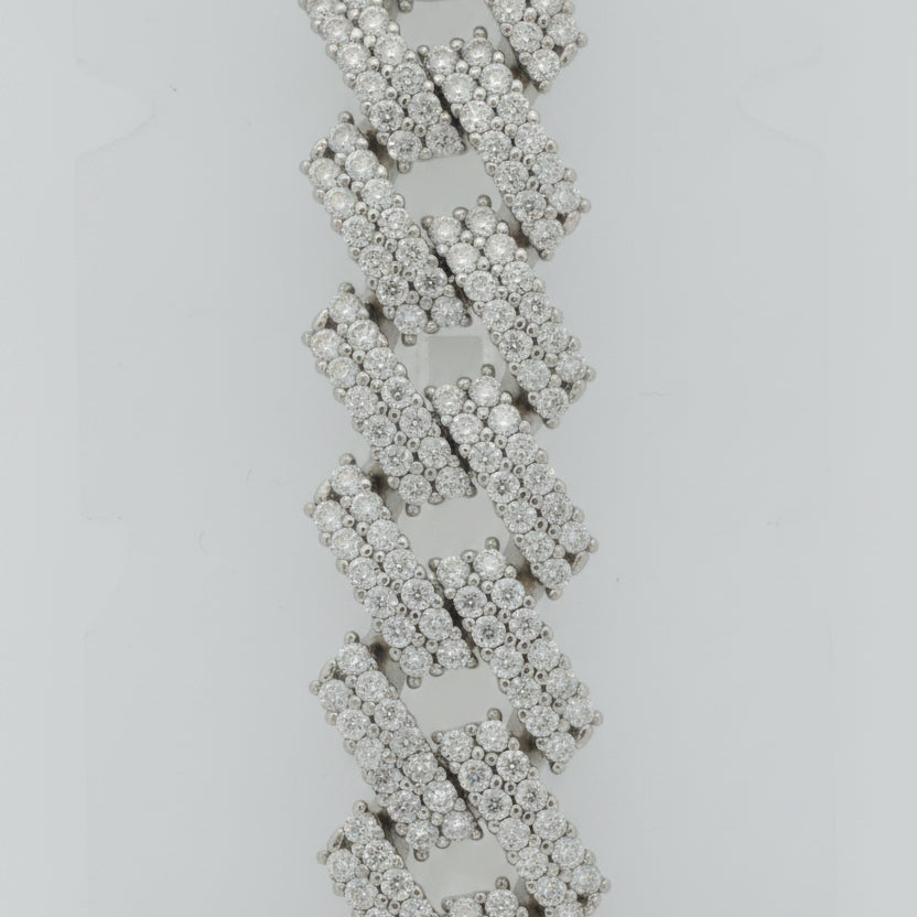 925 SILVER MOISSANITE BRACELET 8.5 INCHES 14MM