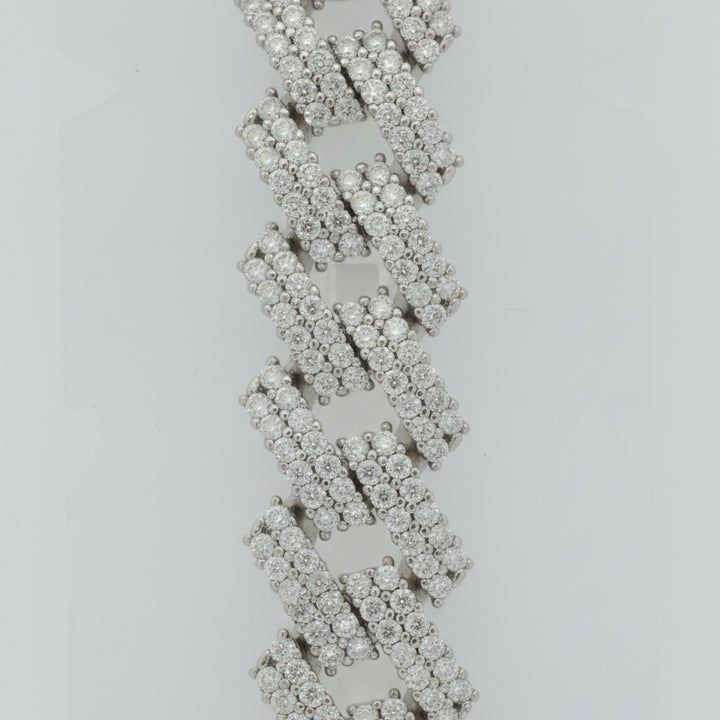 925 SILVER MOISSANITE BRACELET 8.5 INCHES 14MM