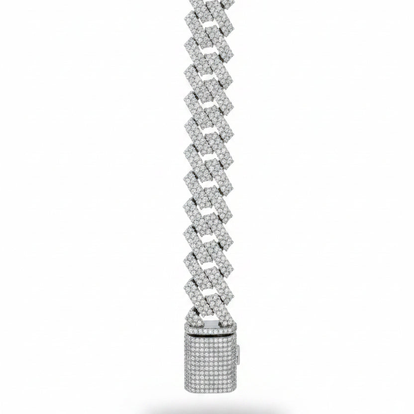 925 SILVER MOISSANITE BRACELET 8.5 INCHES 14MM