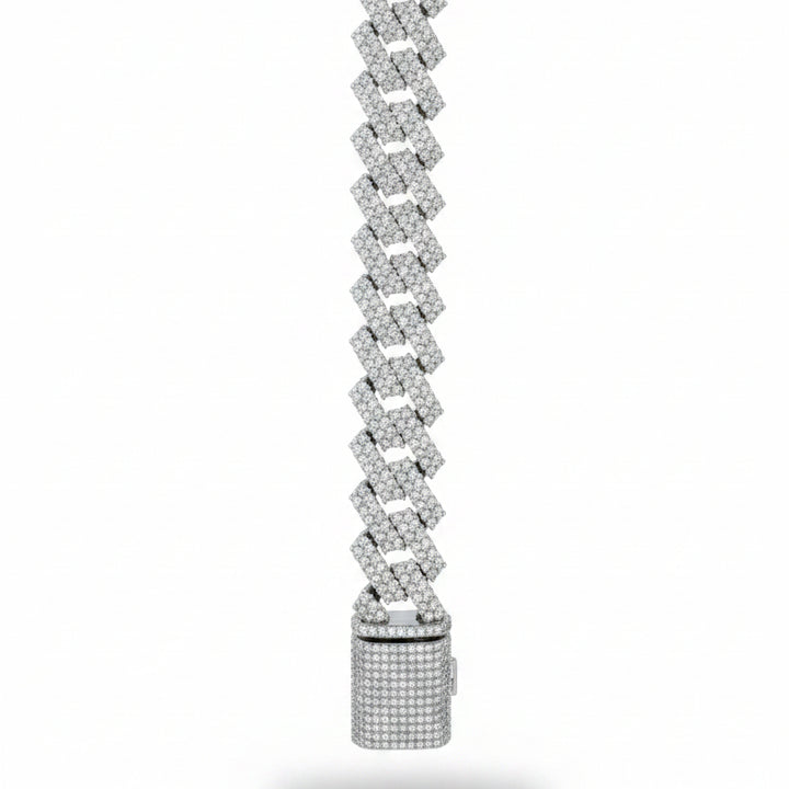 925 SILVER MOISSANITE BRACELET 8.5 INCHES 14MM
