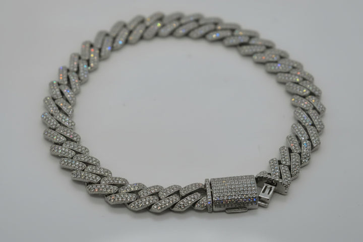 925 SILVER MOISSANITE BRACELET 7 INCHES 8MM