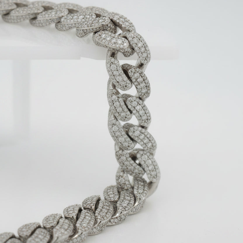 925 SILVER MOISSANITE BRACELET 8.5 INCHES 12MM