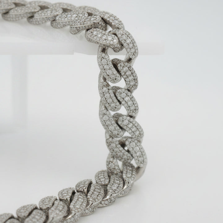 925 SILVER MOISSANITE BRACELET 8.5 INCHES 12MM