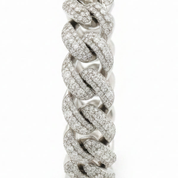 925 SILVER MOISSANITE BRACELET 8.5 INCHES 14MM