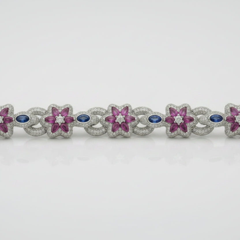 925 SILVER MOISSANITE BRACELET 9.2 INCHES 13.5MM