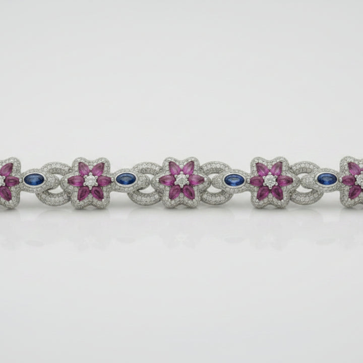 925 SILVER MOISSANITE BRACELET 9.2 INCHES 13.5MM