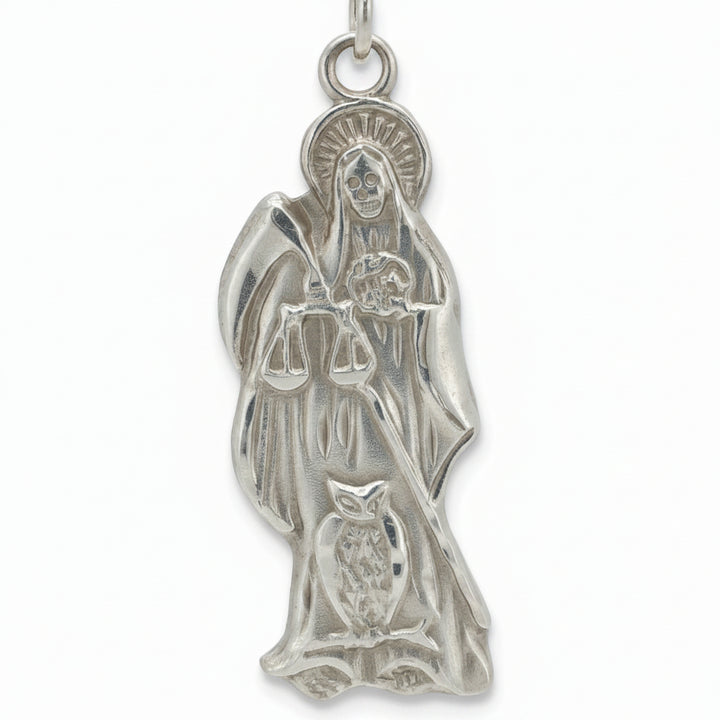 925 STERLING SILVER SANTA MUERTE PENDANT