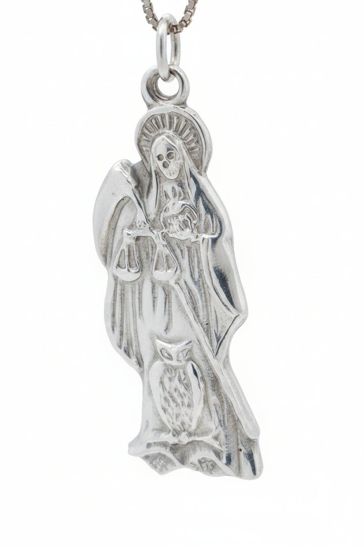 925 STERLING SILVER SANTA MUERTE PENDANT