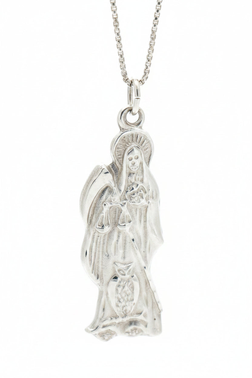925 STERLING SILVER SANTA MUERTE PENDANT