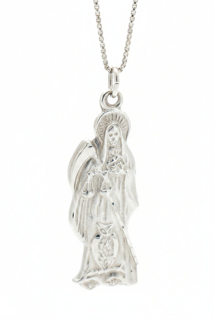 925 STERLING SILVER SANTA MUERTE PENDANT