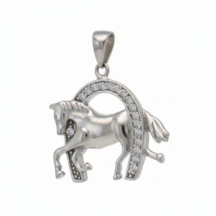 925 STERLING SILVER HORSE SHOE WITH CZ PENDANT