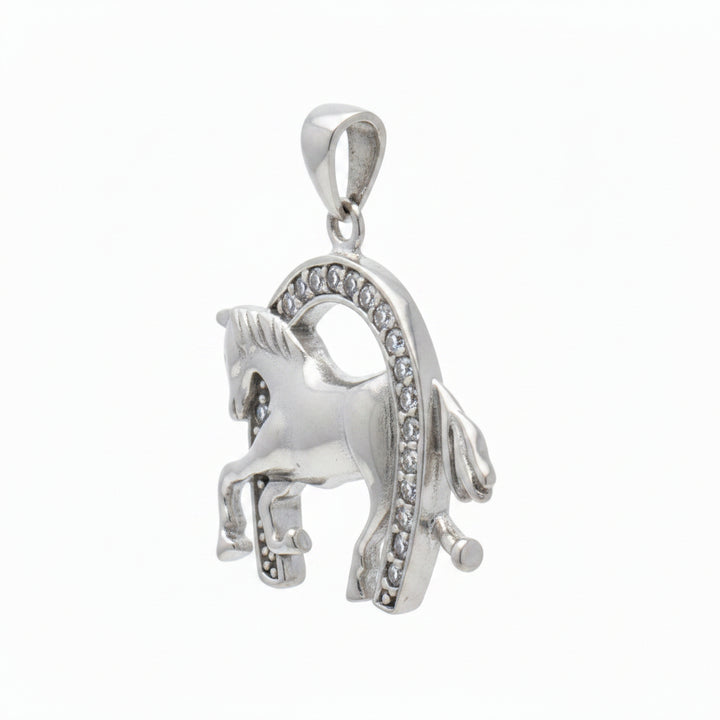 925 STERLING SILVER HORSE SHOE WITH CZ PENDANT