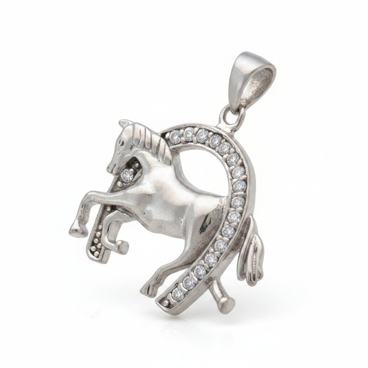 925 STERLING SILVER HORSE SHOE WITH CZ PENDANT