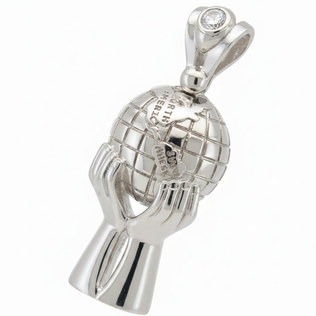 925 STERLING SILVER WORLD IS YOURS PENDANT