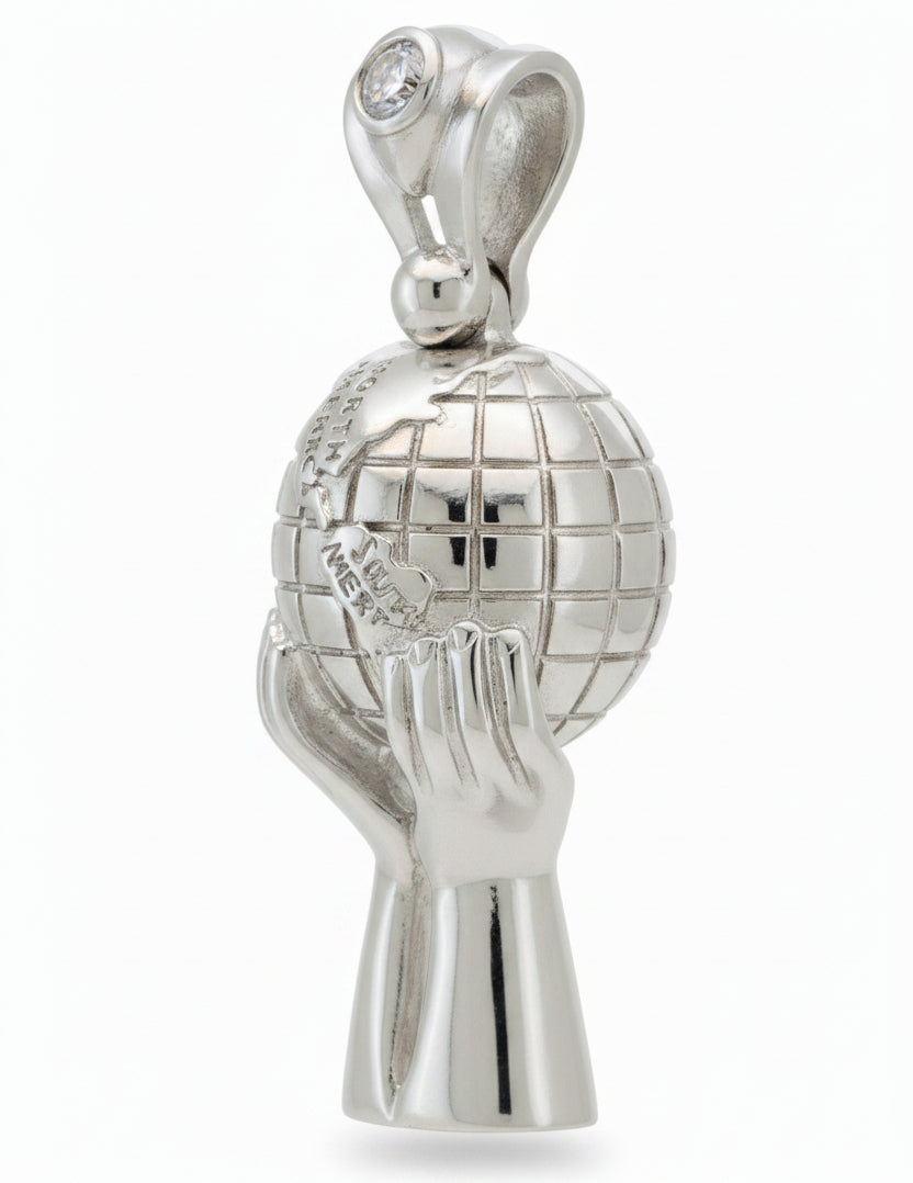 925 STERLING SILVER WORLD IS YOURS PENDANT
