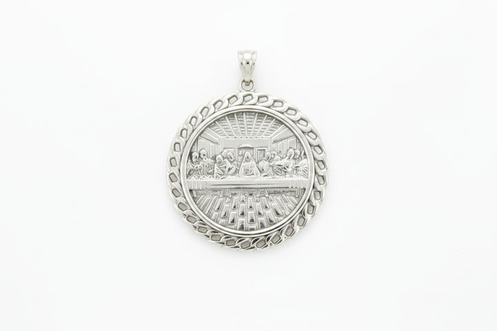 925 STERLING SILVER ROUND LAST SUPPER PENDANT
