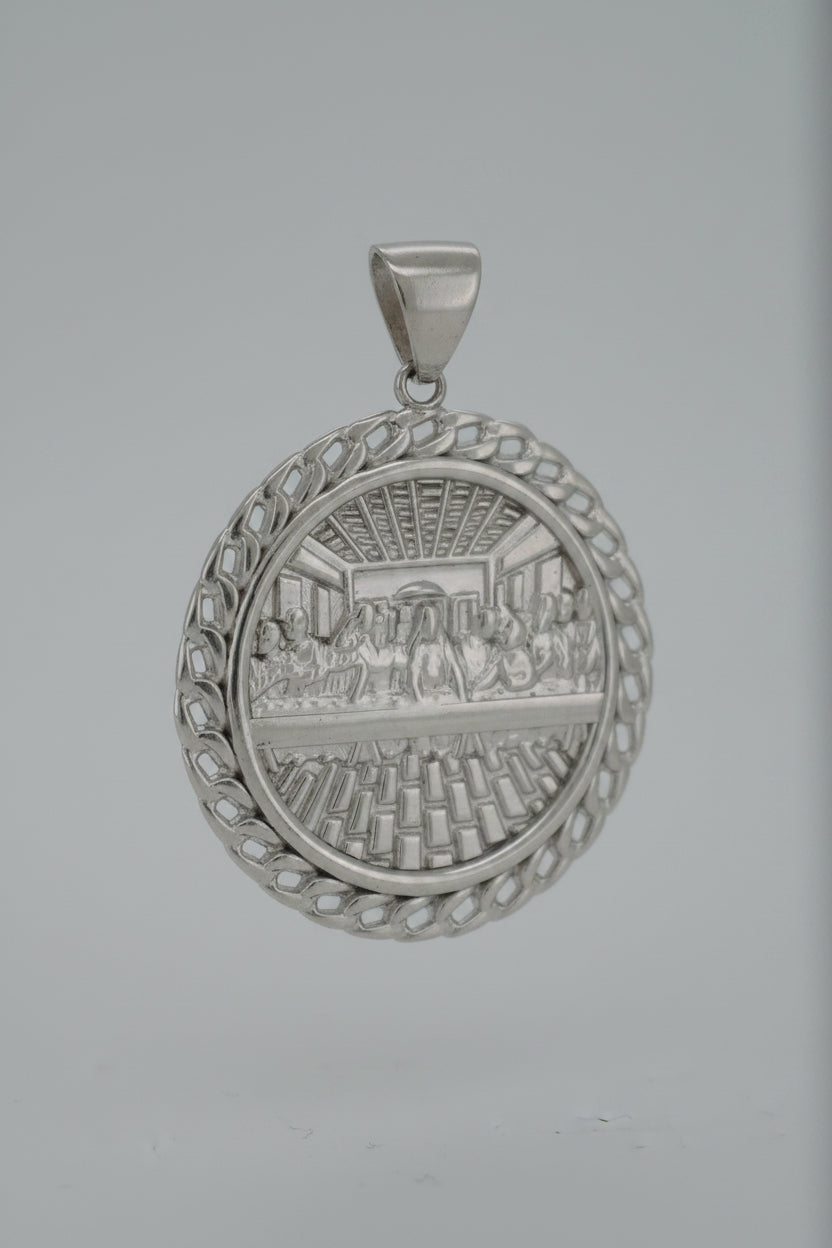 925 STERLING SILVER ROUND LAST SUPPER PENDANT