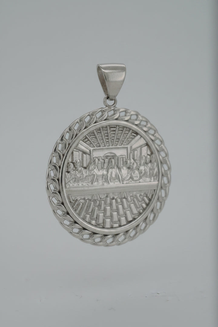 925 STERLING SILVER ROUND LAST SUPPER PENDANT