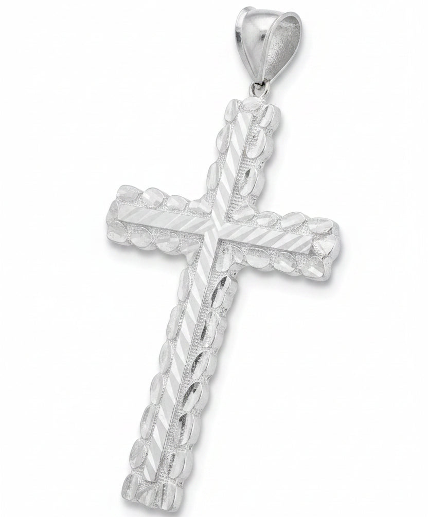 925 SILVER NUGGET CROSS PENDANT