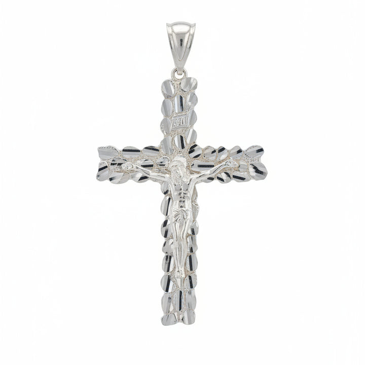 925 SILVER NUGGET CROSS WITH JESUS PENDANT