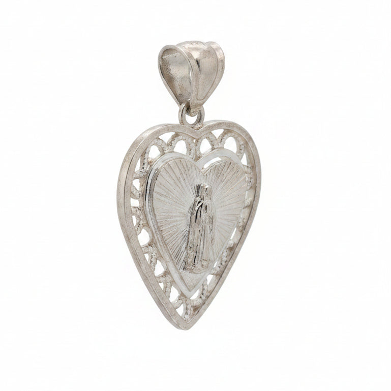 925 SILVER VIRGIN MARY HEART PENDANT