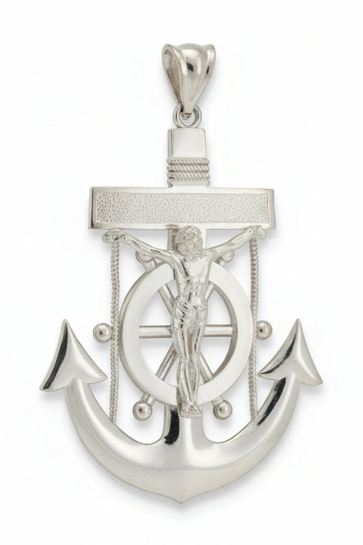 925 SILVER JESUS CHRIST ANCHOR PENDANT