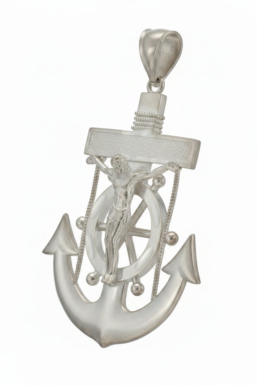 925 SILVER JESUS CHRIST ANCHOR PENDANT