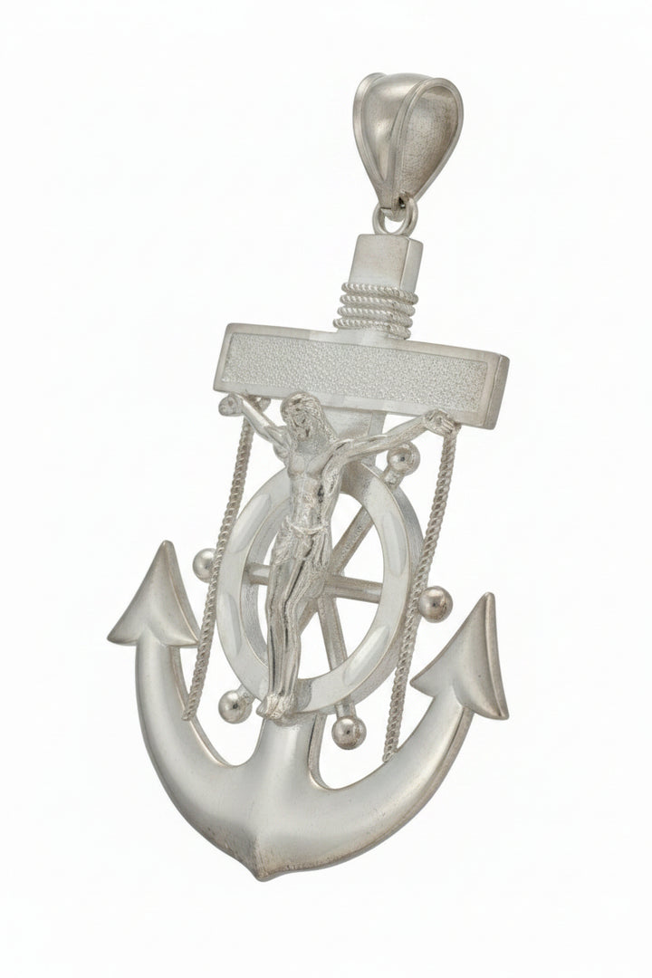 925 SILVER JESUS CHRIST ANCHOR PENDANT