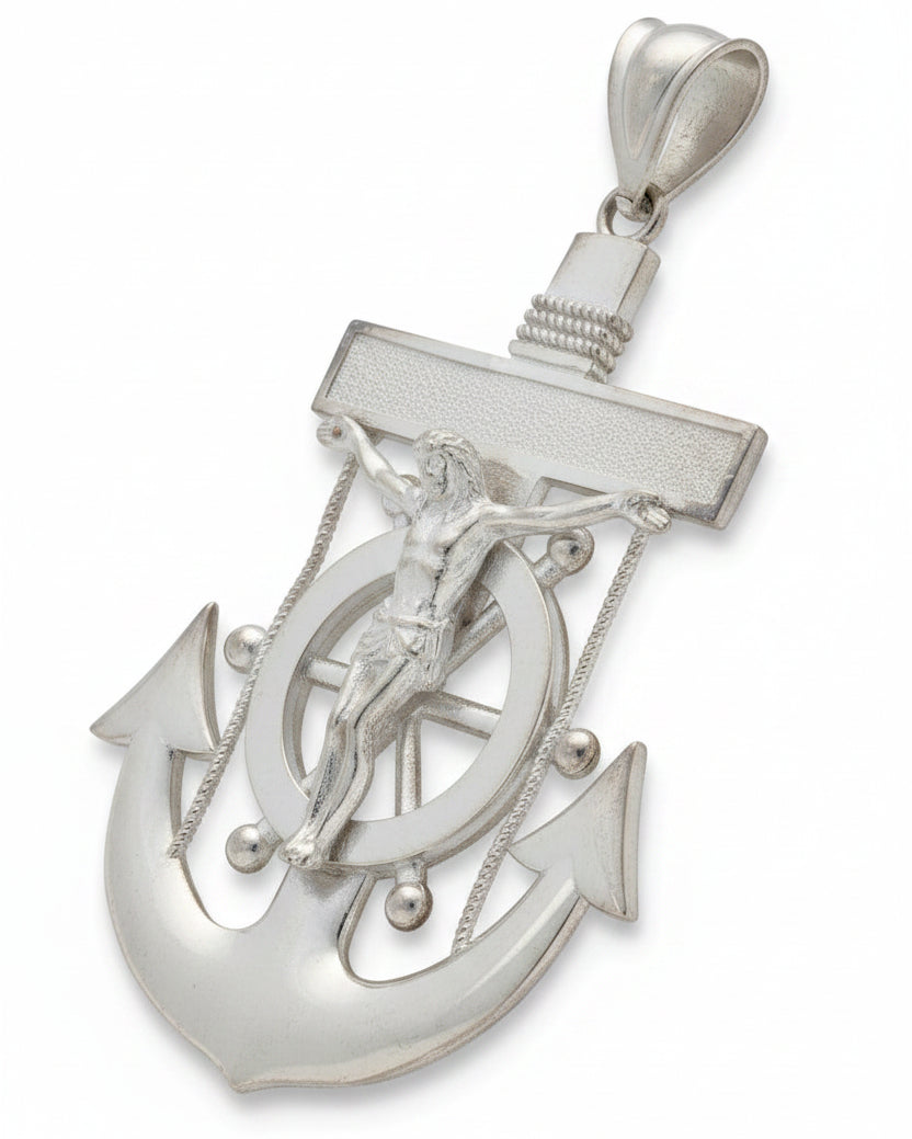 925 SILVER JESUS CHRIST ANCHOR PENDANT