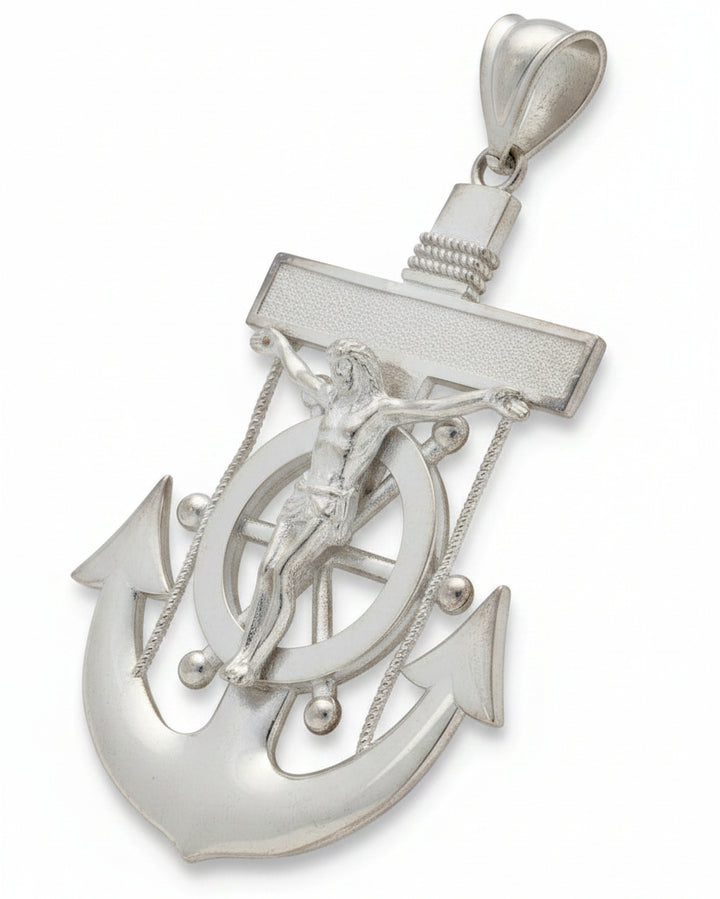 925 SILVER JESUS CHRIST ANCHOR PENDANT