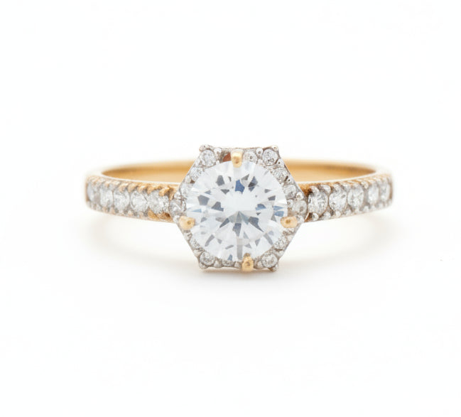 10K YELLOW GOLD WOMEN CZ RING