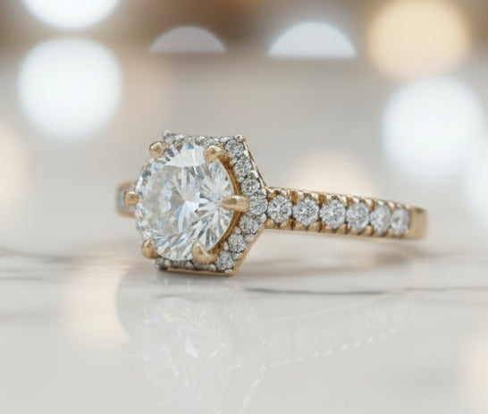 10K YELLOW GOLD WOMEN CZ RING