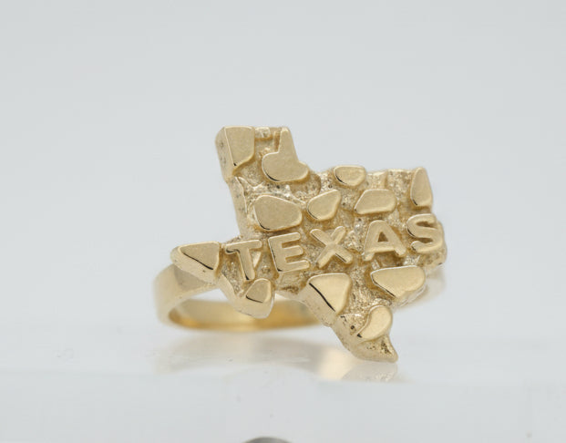 10K YELLOW TEXAS NUGGET RING