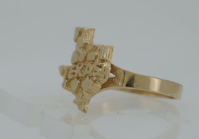 10K YELLOW TEXAS NUGGET RING