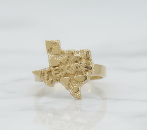 10K YELLOW TEXAS NUGGET RING