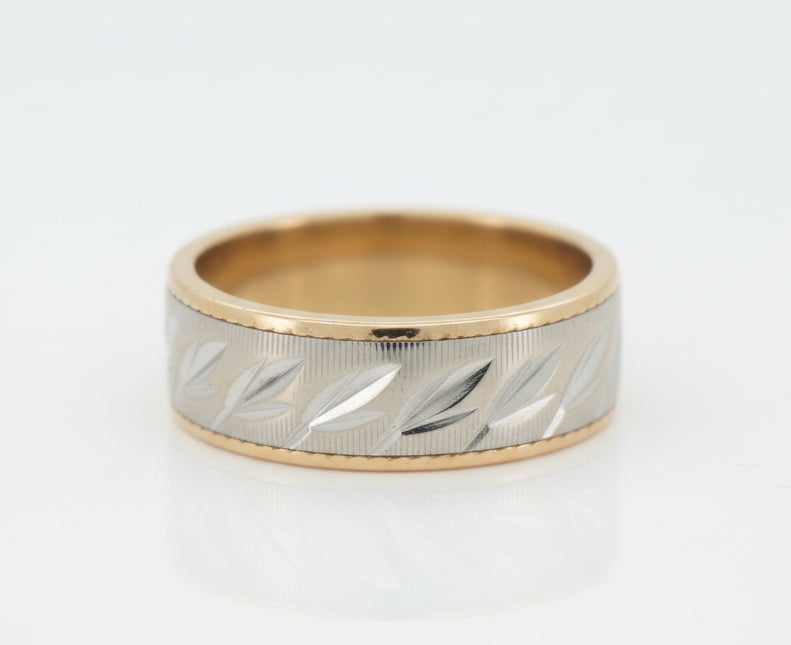14K WHITE GOLD AND YELLOW GOLD HIS AND HER WEDDING BANDS