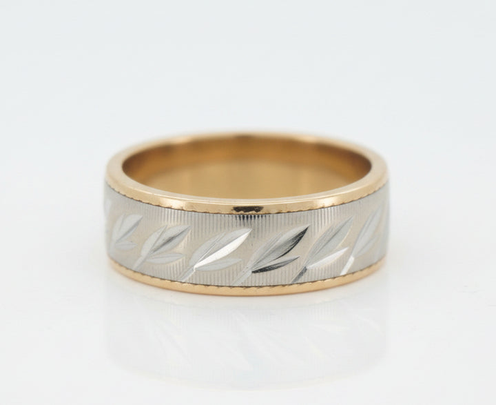 14K WHITE GOLD AND YELLOW GOLD HIS AND HER WEDDING BANDS
