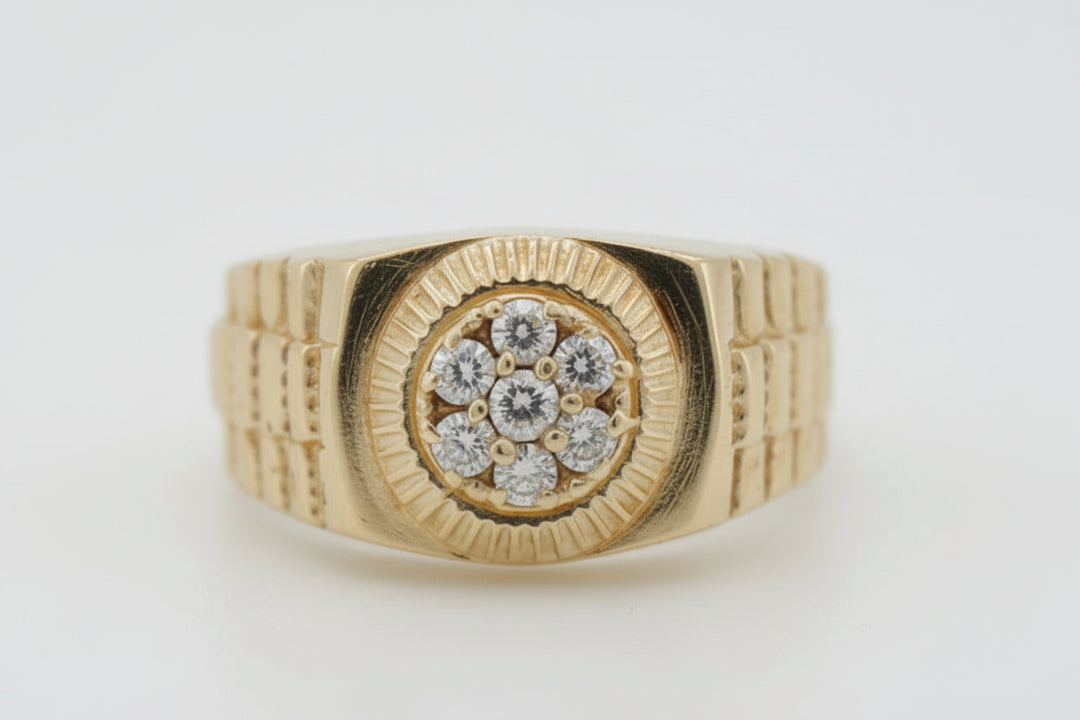 10k YELLOW GOLD MEN CZ RING