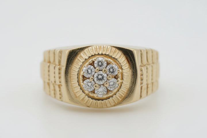 10k YELLOW GOLD MEN CZ RING