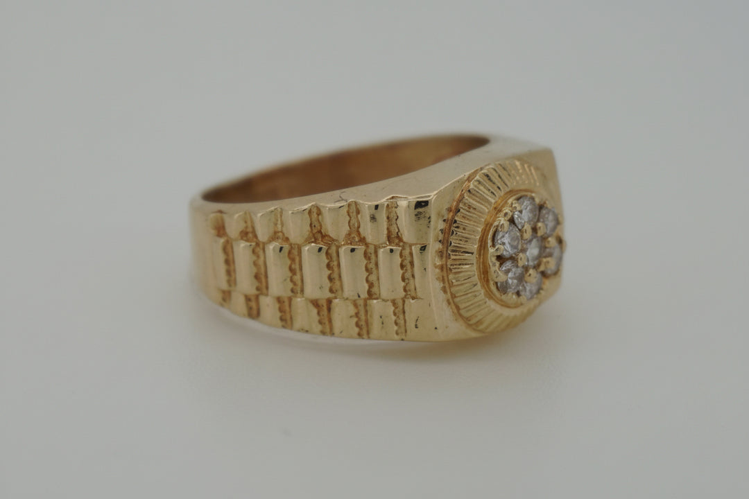 10k YELLOW GOLD MEN CZ RING
