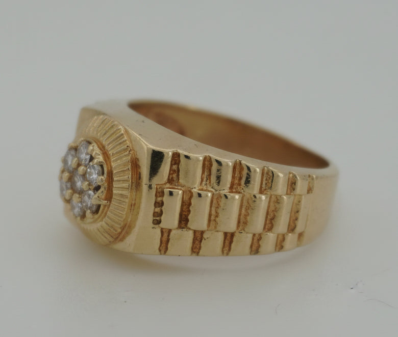 10k YELLOW GOLD MEN CZ RING